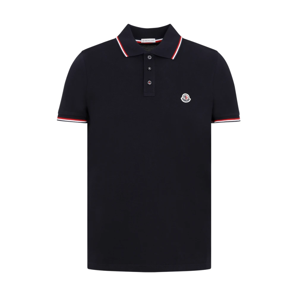 Moncler Blauwe Polo T-shirt Blue Heren