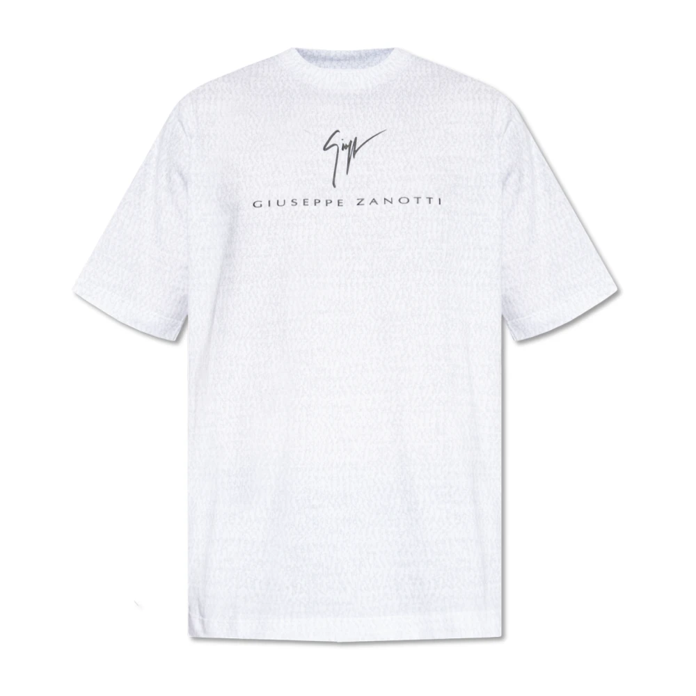 Giuseppe zanotti T-shirt met logo White Heren