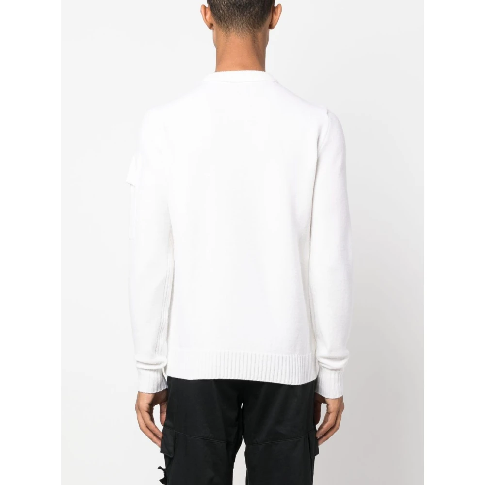 C.P. Company Witte Trui met Logo Patch White Heren