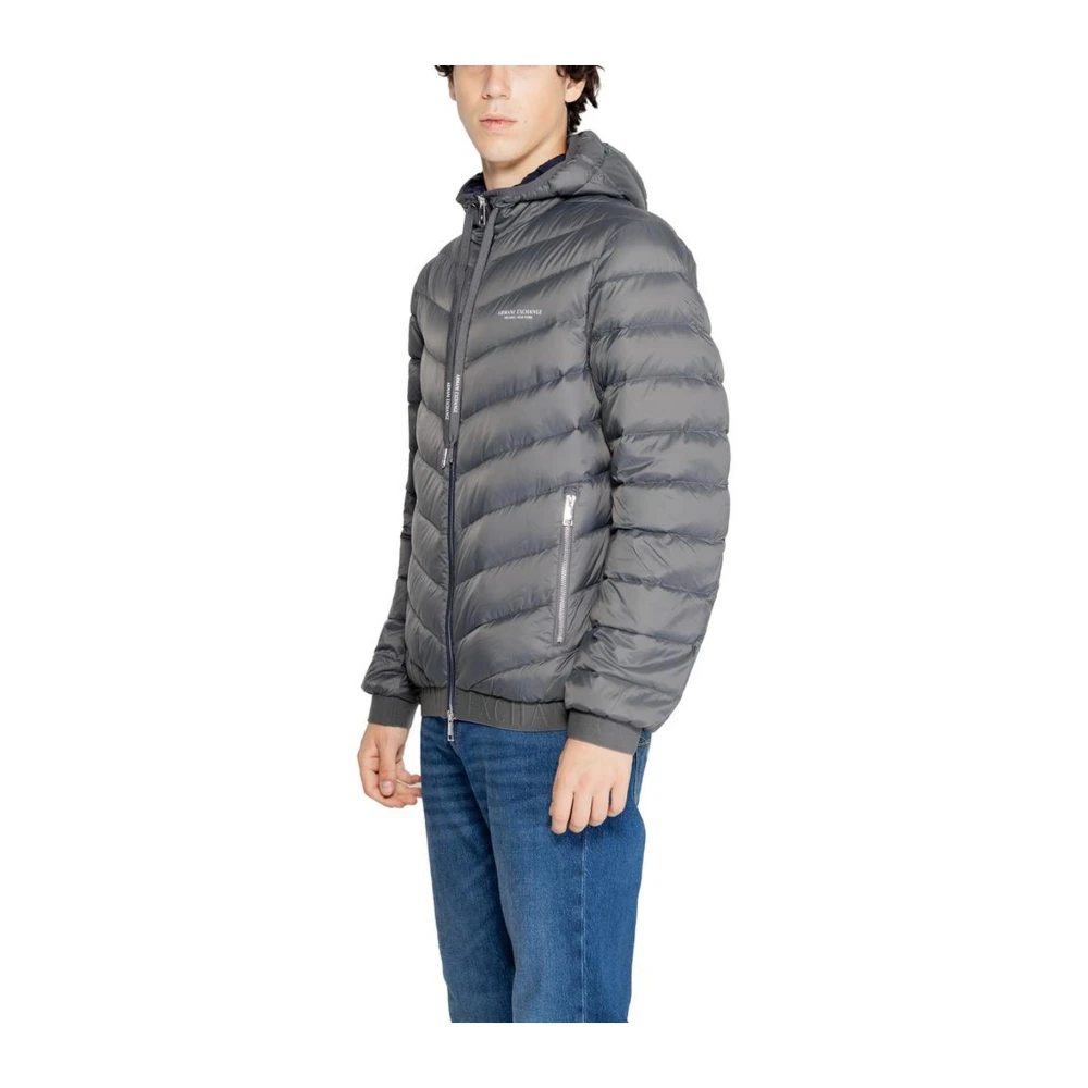 Armani Exchange Moderne Grijze Polyesterjas Heren Collectie Gray Heren