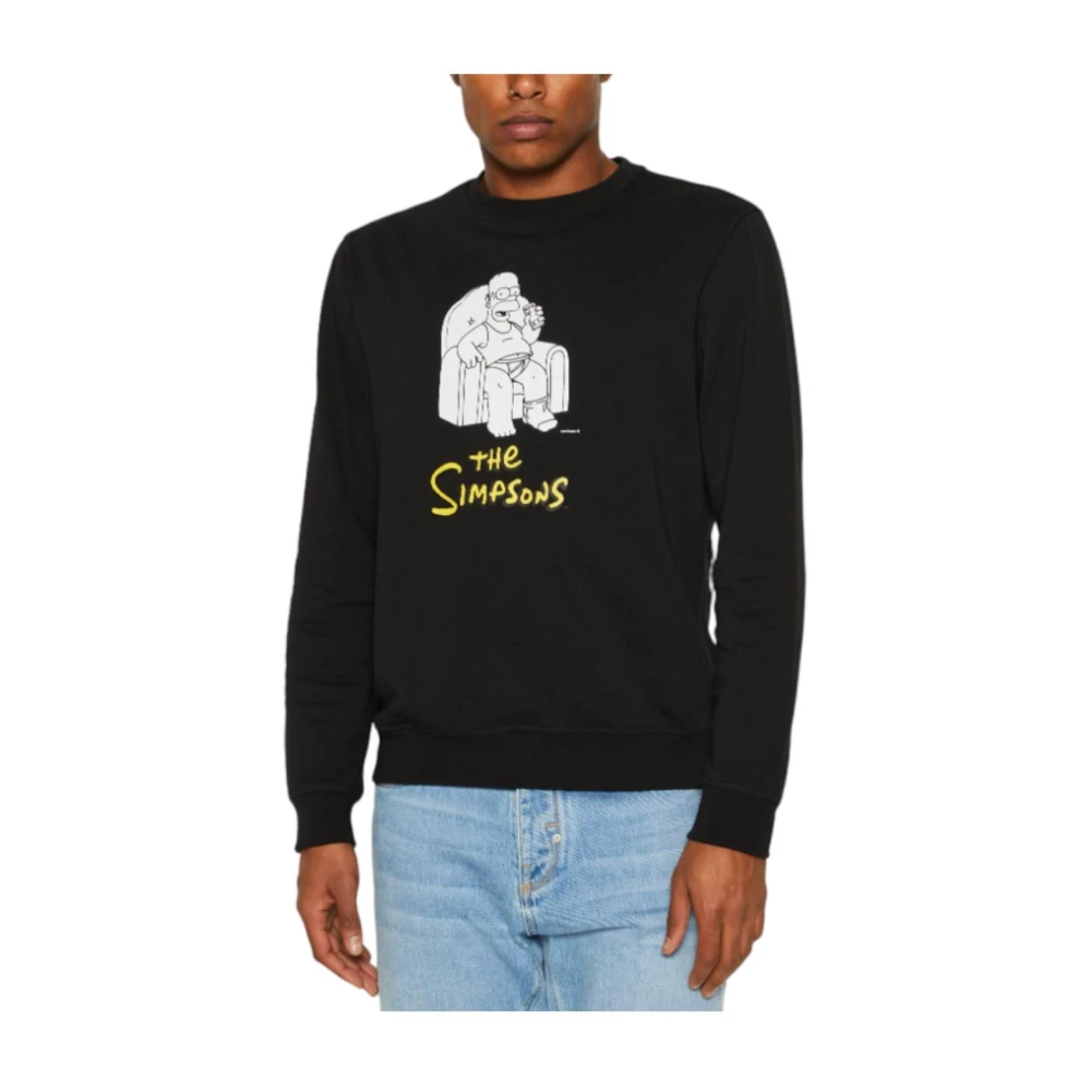 Antony Morato Zwarte Homer Simpson Sweatshirt Black Heren