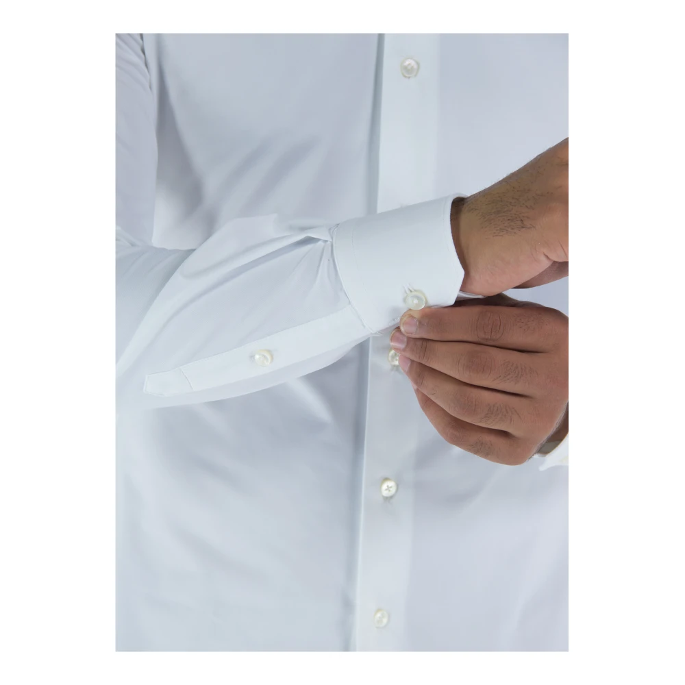 Xacus Gestreept Formeel Overhemd met Japanse Technologie White Heren