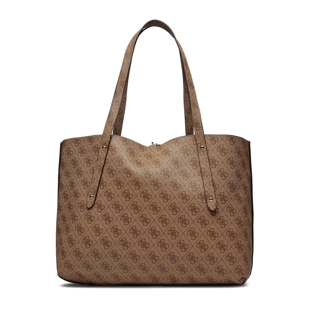 Guess Eco Brenton Tote Lente Zomer Collectie Brown Dames