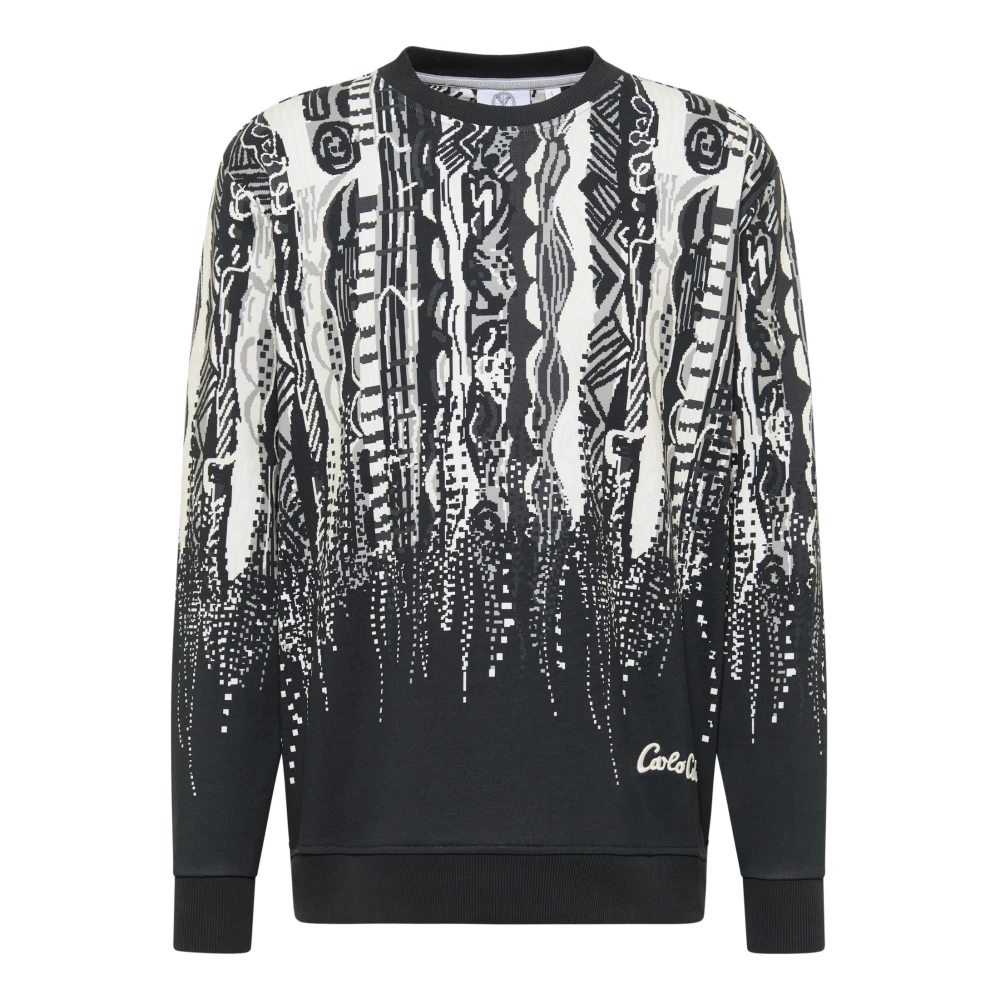 Carlo colucci Pixel Gebreid Sweatshirt Black Heren