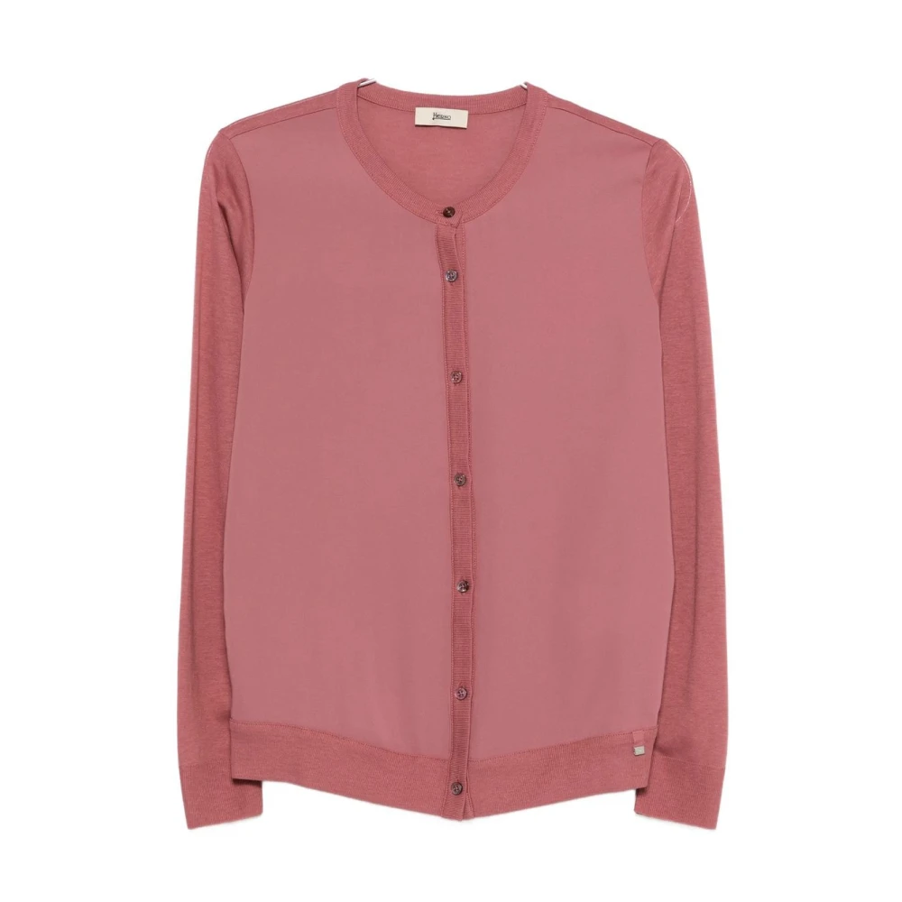 Herno Women's Pink Lyocell Cotton Polyester Cardigan