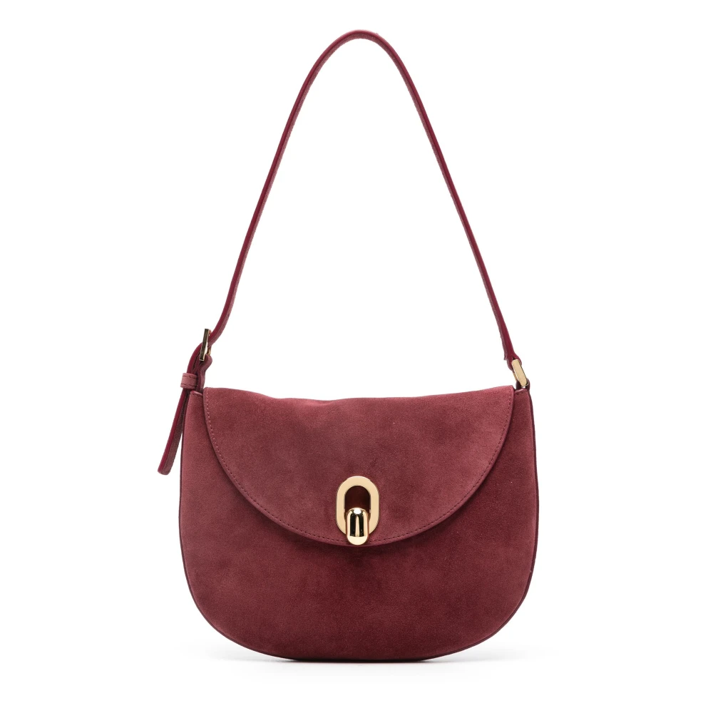 Savette Suede Hobo Tas Red Dames