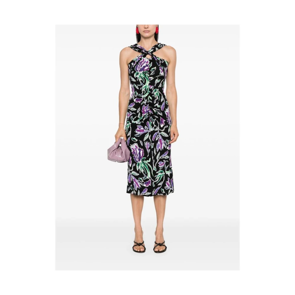 Diane Von Furstenberg Bloemenprint Halternek Jurk Multicolor Dames