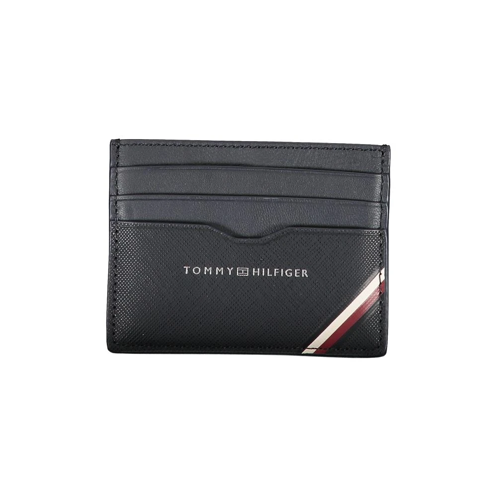 Tommy Hilfiger Men's Blue Wallets & Cardholders, One Size, Leather Cardholder With Contrast Details