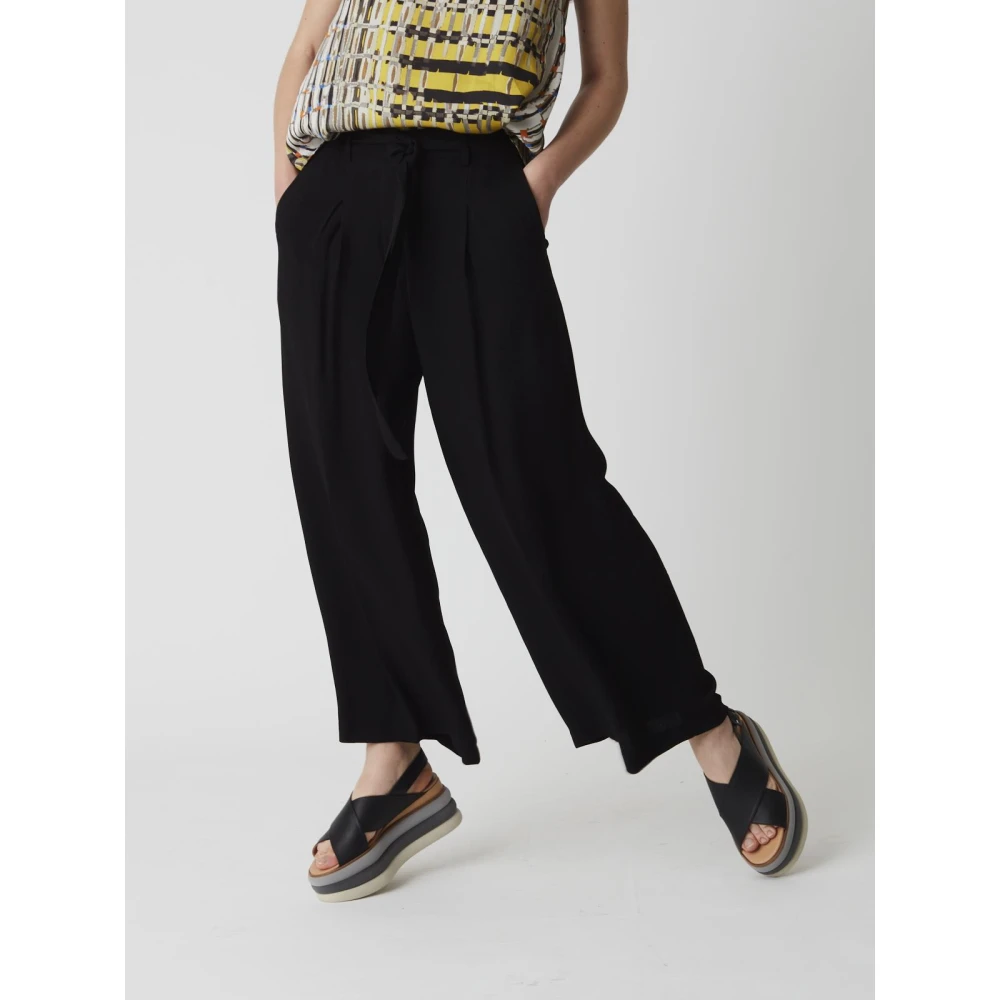 Manila Grace Broek met riem Black Dames