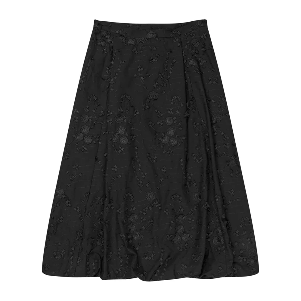 Munthe Bloemen Ballon Rok Zwart Black Dames