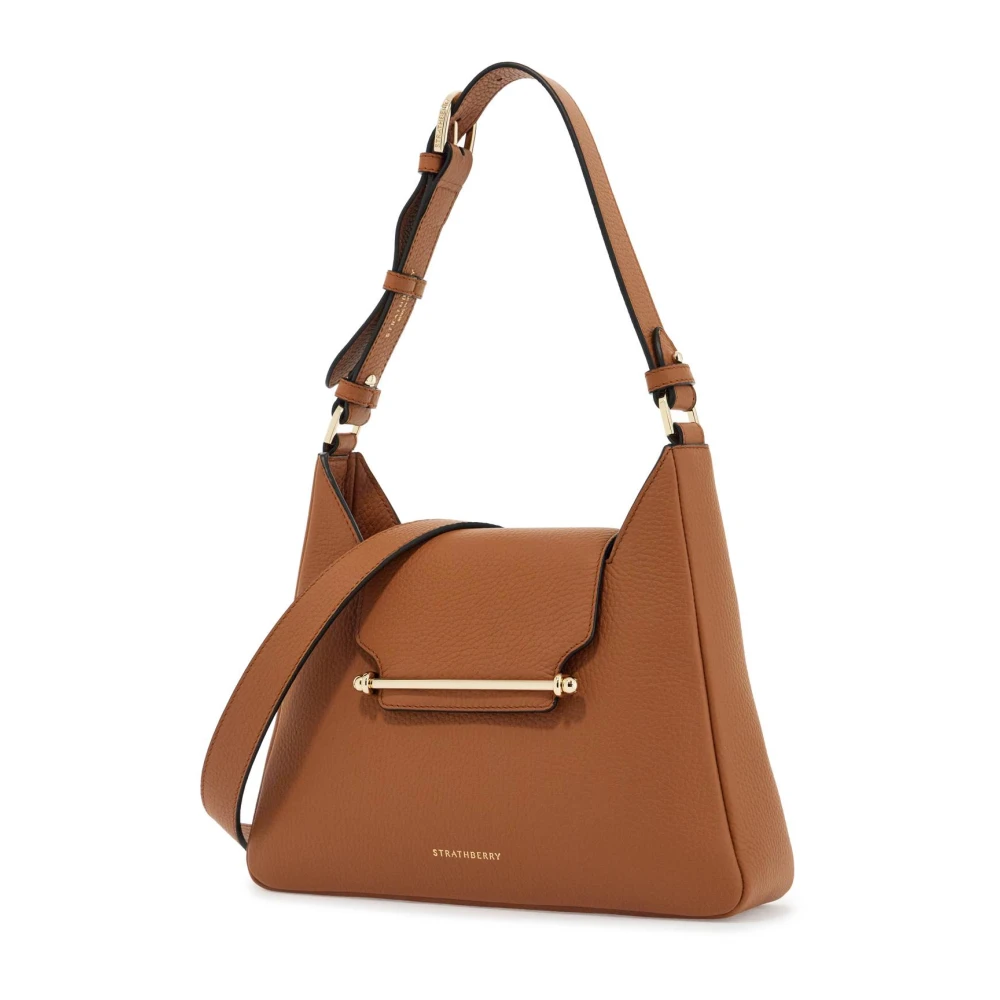 Strathberry Elegante Calfskin Hobo Tas Beige Dames