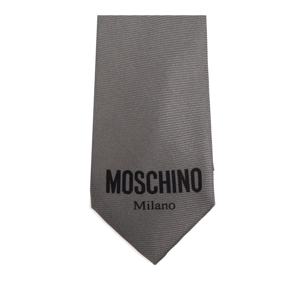 Moschino Zijden stropdas Gray Heren