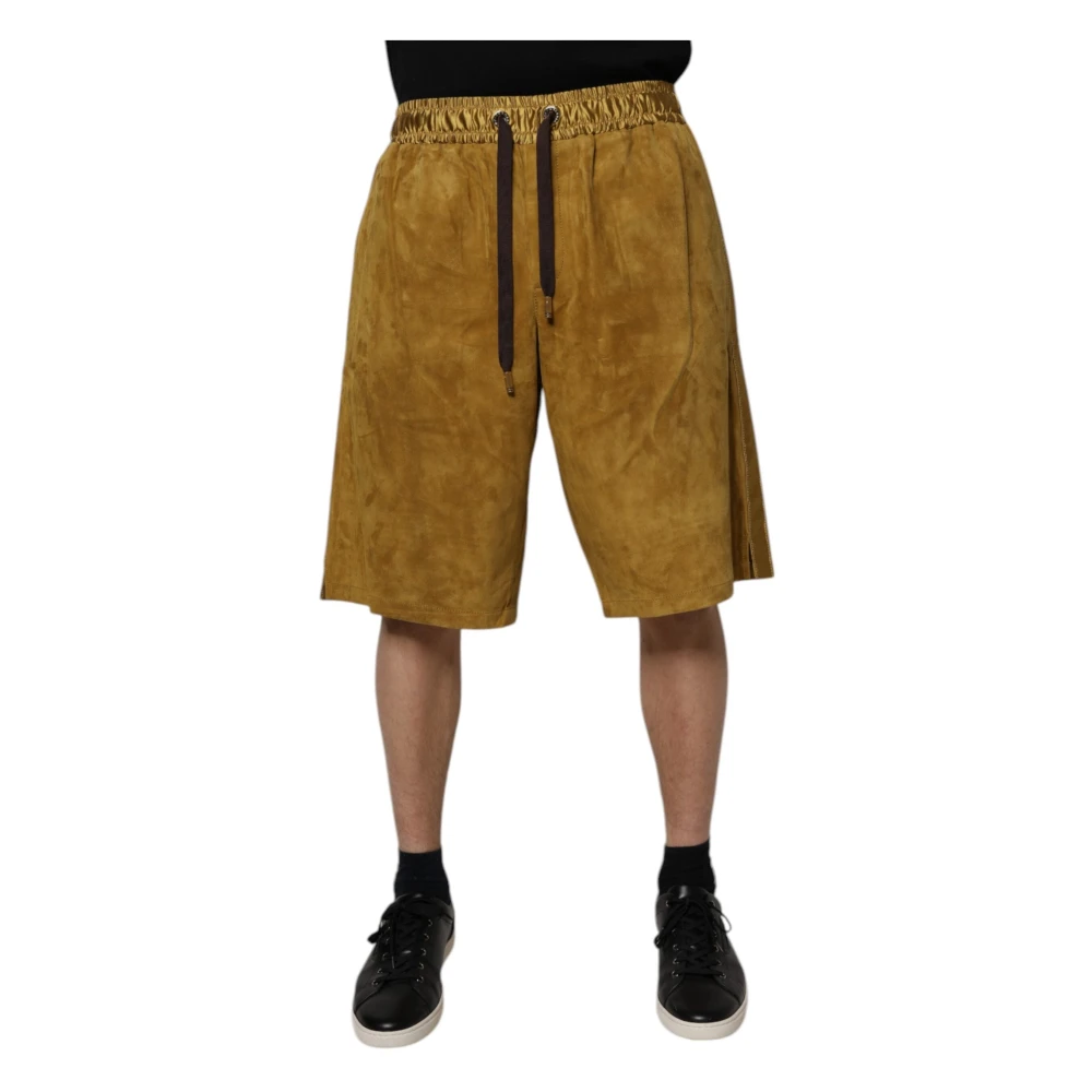 Dolce & Gabbana Luxurious Lambskin Suede Bermuda Shorts - Male - Casual Shorts - Brown - L - Shorts - Image 3