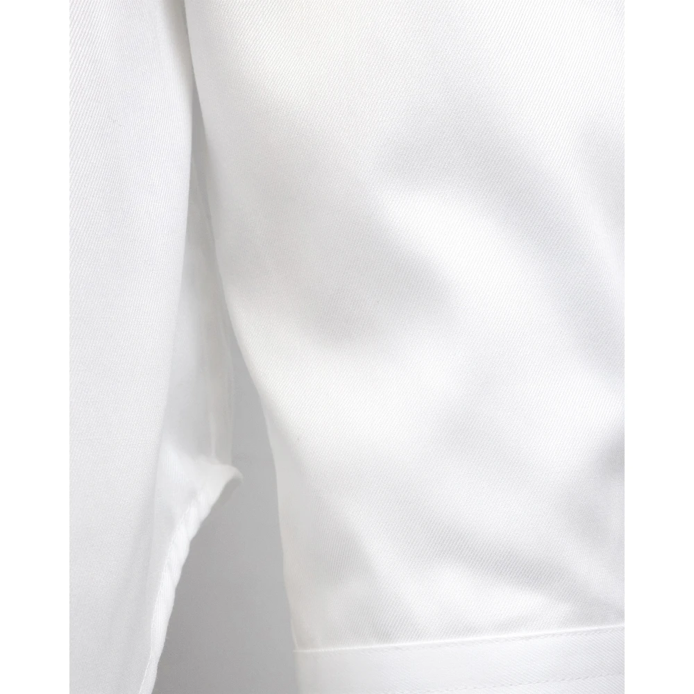 Emporio Armani Witte Stretch Katoenen Overhemd White Heren