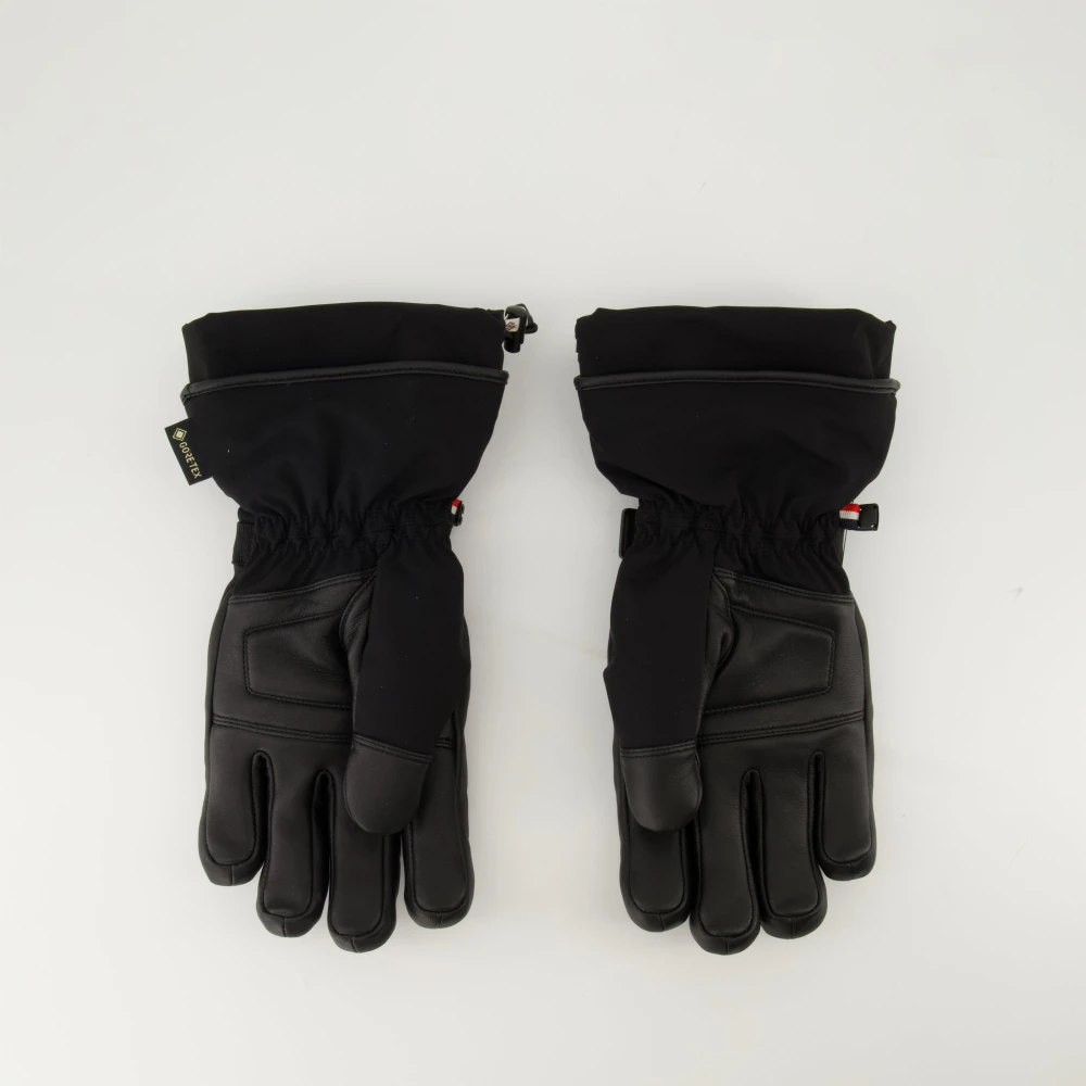 Moncler Leren en nylon skihandschoenen Black Heren