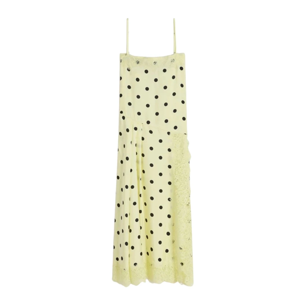 Sportmax Women's Yellow Maxi Dresses, Xs, Polka-Dot Maxi Dress