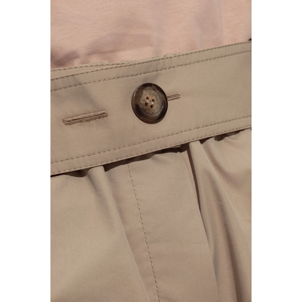 Moncler Broek met wijde pijpen Beige Dames