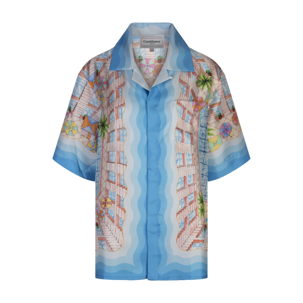 Casablanca Le Plongeon Zijden Shirt Blauw Blue Dames