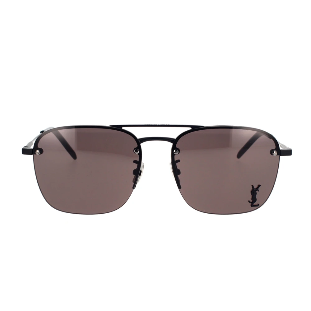 Saint Laurent Men's Black Caravan Style Sunglasses With Ysl Logo