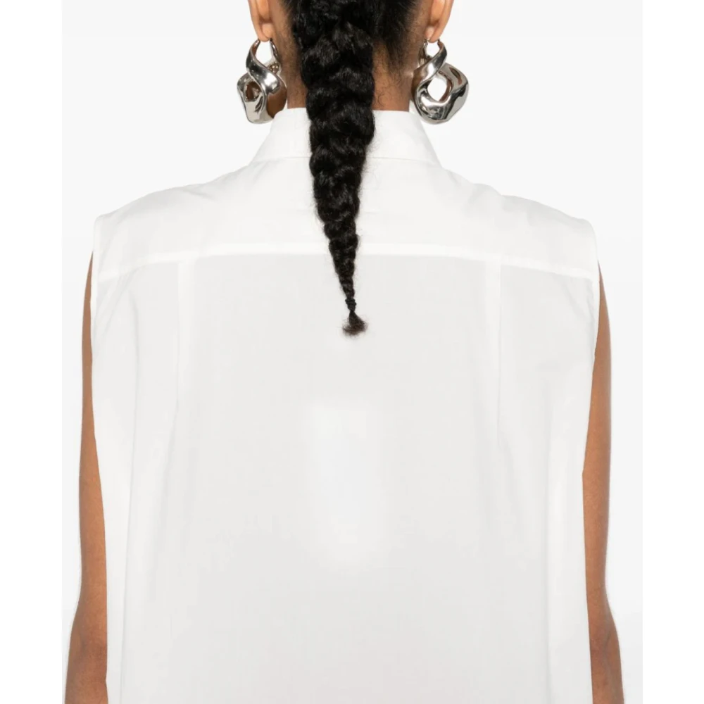 MM6 Maison Margiela Witte Katoenen Poplin Maxi Jurk White Dames