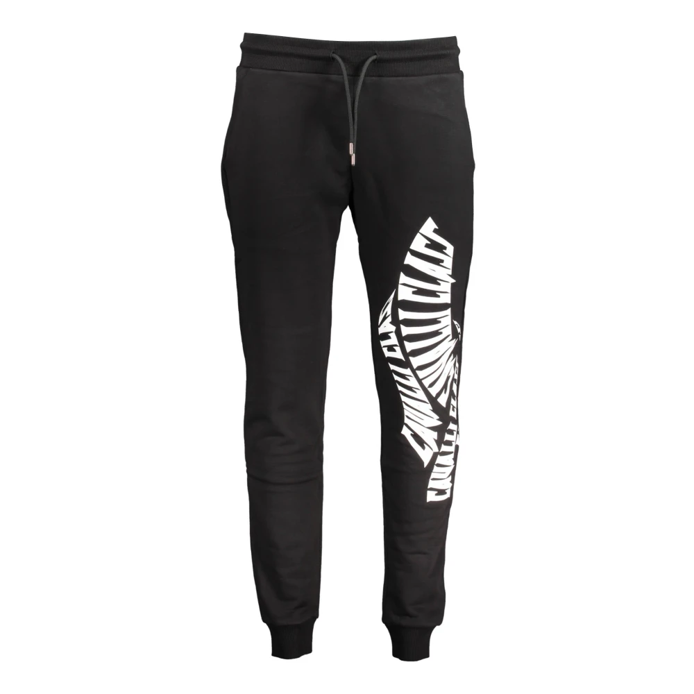 Cavalli Class Men's Black Sporty Elastic Waist Pants