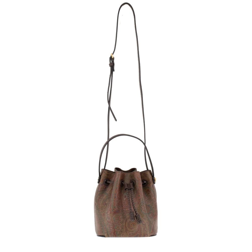 ETRO Paisley Jacquard Mini Bucket Tas Brown Dames