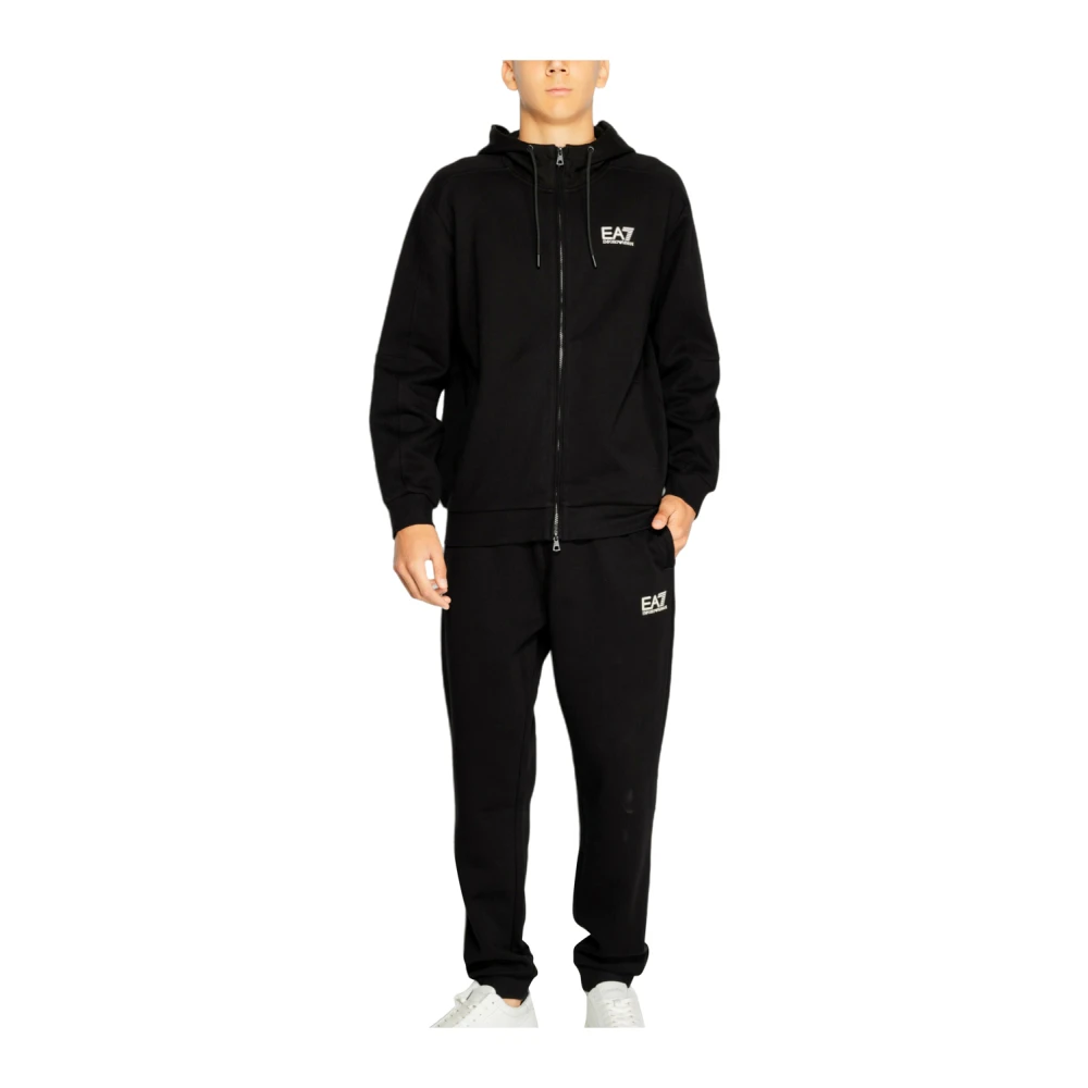 Emporio Armani EA7 Zwart Rits Hoodie Jurk Set Black Heren