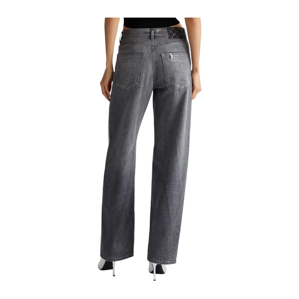 Liu Jo Glitter Zwart Zilver Denim Broek Gray Dames