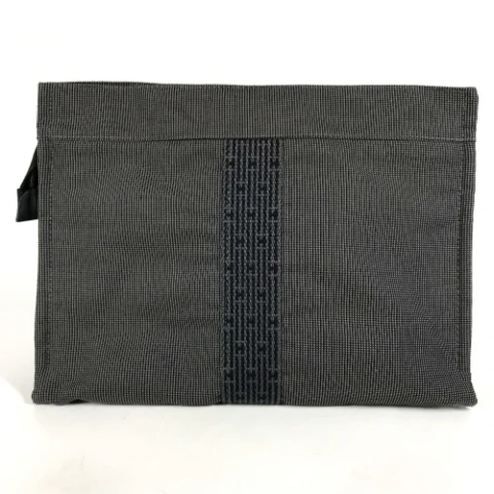 Hermès Vintage Pre-owned Fabric clutches Gray Dames
