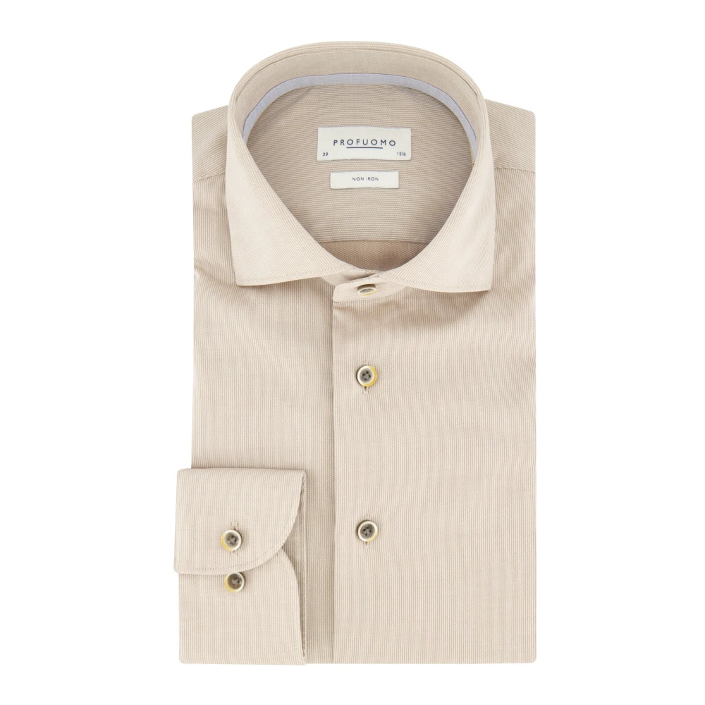 Profuomo Beige Business Overhemd Beige Heren