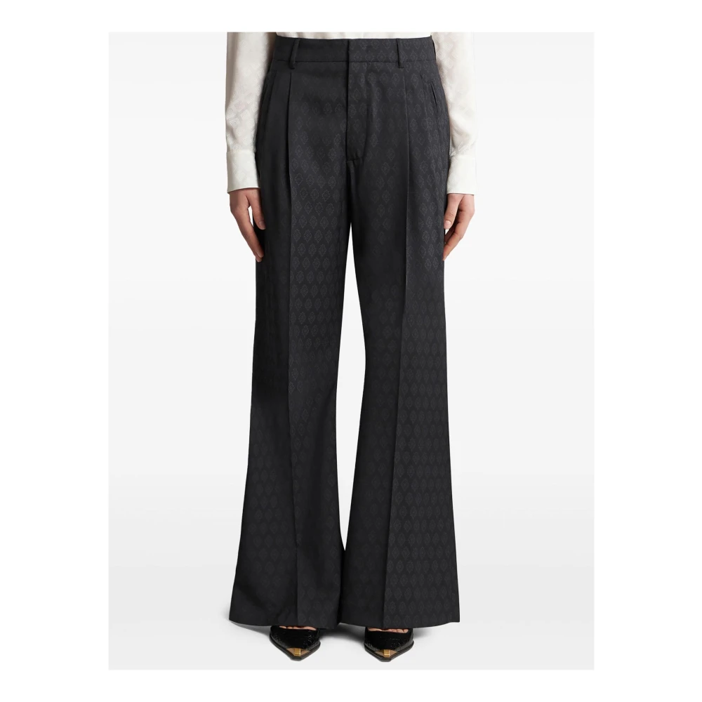ETRO Geometrische Jacquard Wijde Broek Black Dames
