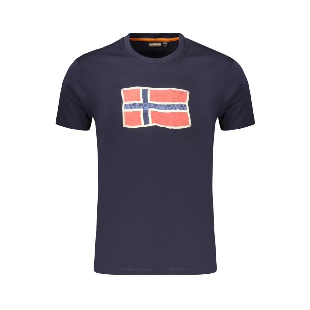 Napapijri Men's Blue Cotton T-Shirt - T-Shirts - 3XL - Tops