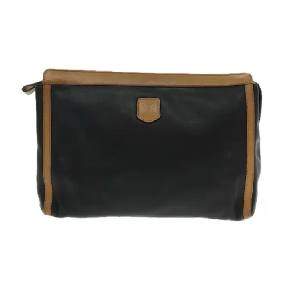 Celine Vintage Pre-owned Leather clutches Black Dames
