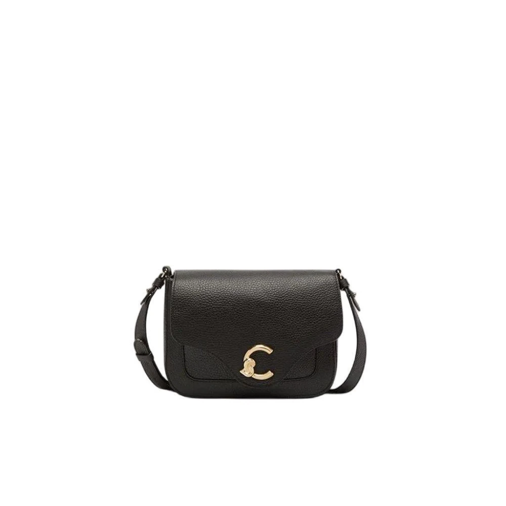 Coccinelle , Cross Body Bags, Female, Black, One Size, Black Leather Crossbody Bag With Front Pocket - Image 3