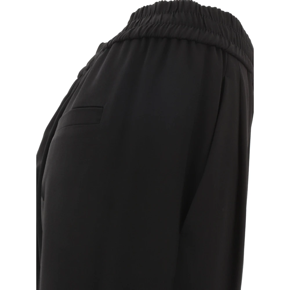 BRUNELLO CUCINELLI Wijde broek met elastische taille Black Dames