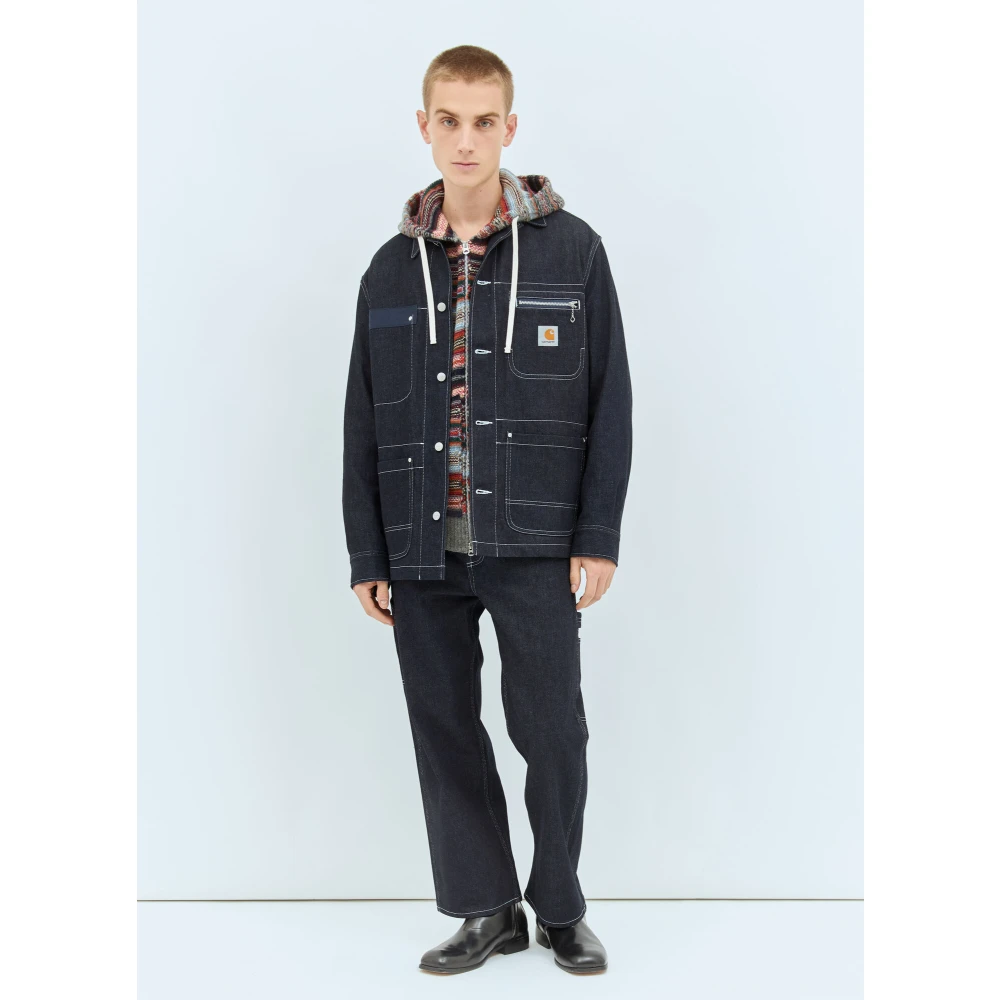 Junya Watanabe Klassieke Denimjas met Topstitching Blue Heren