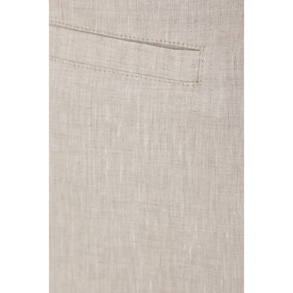 BRUNELLO CUCINELLI Beige Linnen Shorts met Elastische Taille Beige Dames