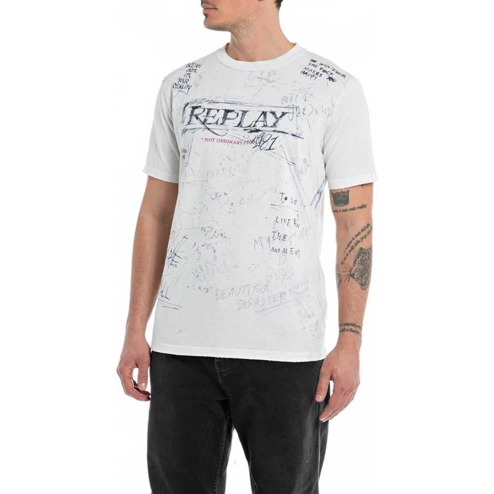 Replay Crew Neck T-shirt White Heren