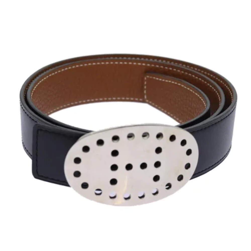 Hermès Vintage Pre-owned Leather belts Black Dames