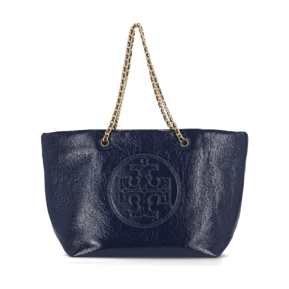 TORY BURCH Blauwe Winkelmand met Kettinghandvatten Blue Dames