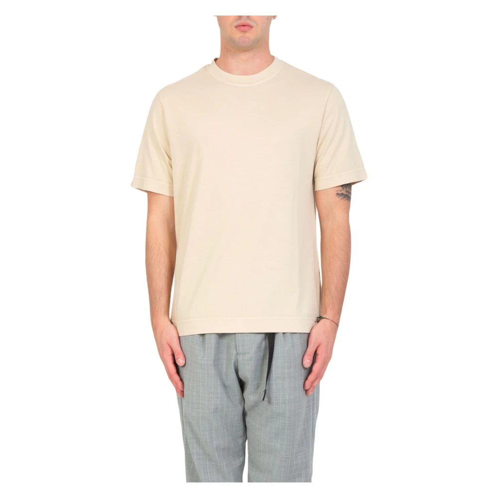 Circolo 1901 Alba Garment Dyed Jersey Tee Beige Heren