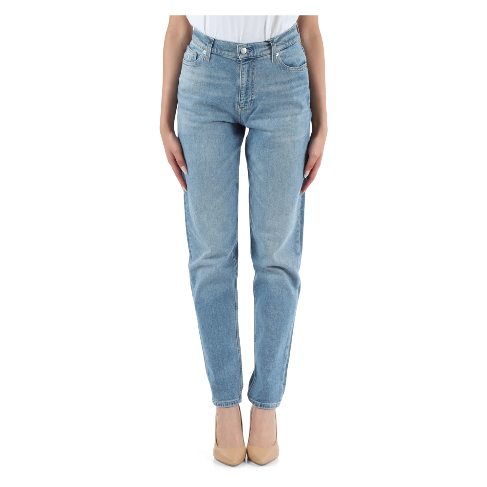Calvin Klein Jeans Mom Fit Jeans met Vijf Zakken Blue Dames