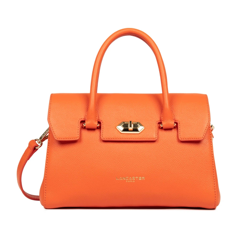Lancaster Flap Handtas met Metalen Sluiting Orange Dames