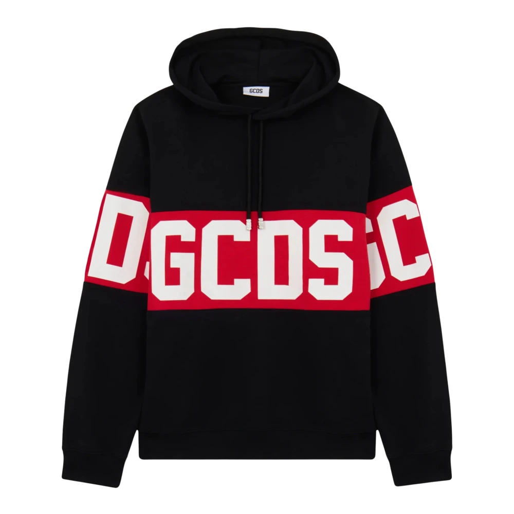 Gcds Black Band Logo Hoodie - Male - Hoodies - Xs - Sweatshirts & Hoodies