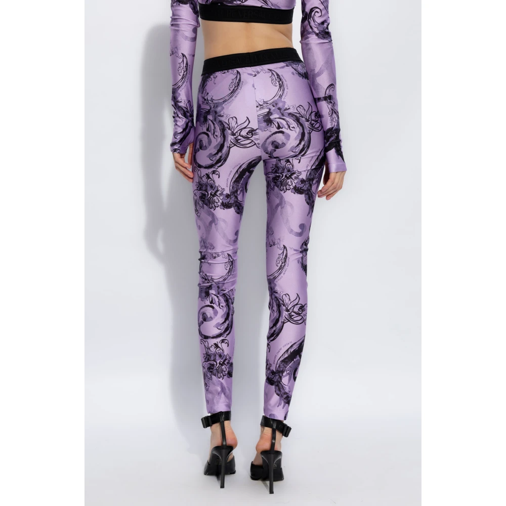 Versace Jeans Couture Leggings met logo Purple Dames