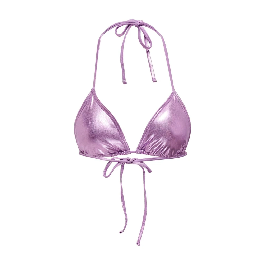 Only Glanzende Driehoek Bikini Top Purple Dames
