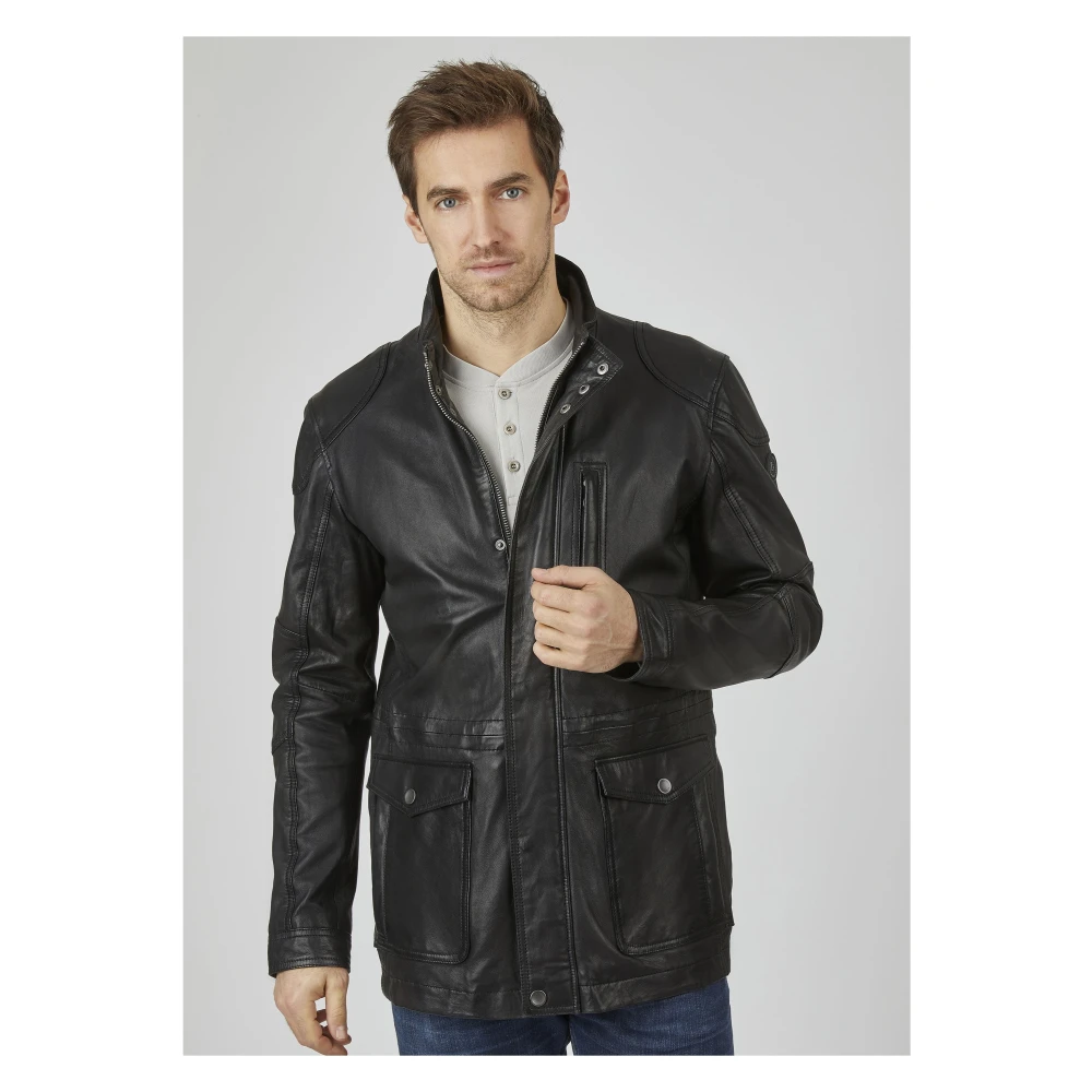 Bugatti Moderne Heren Leren Jas Andiamo Black Heren