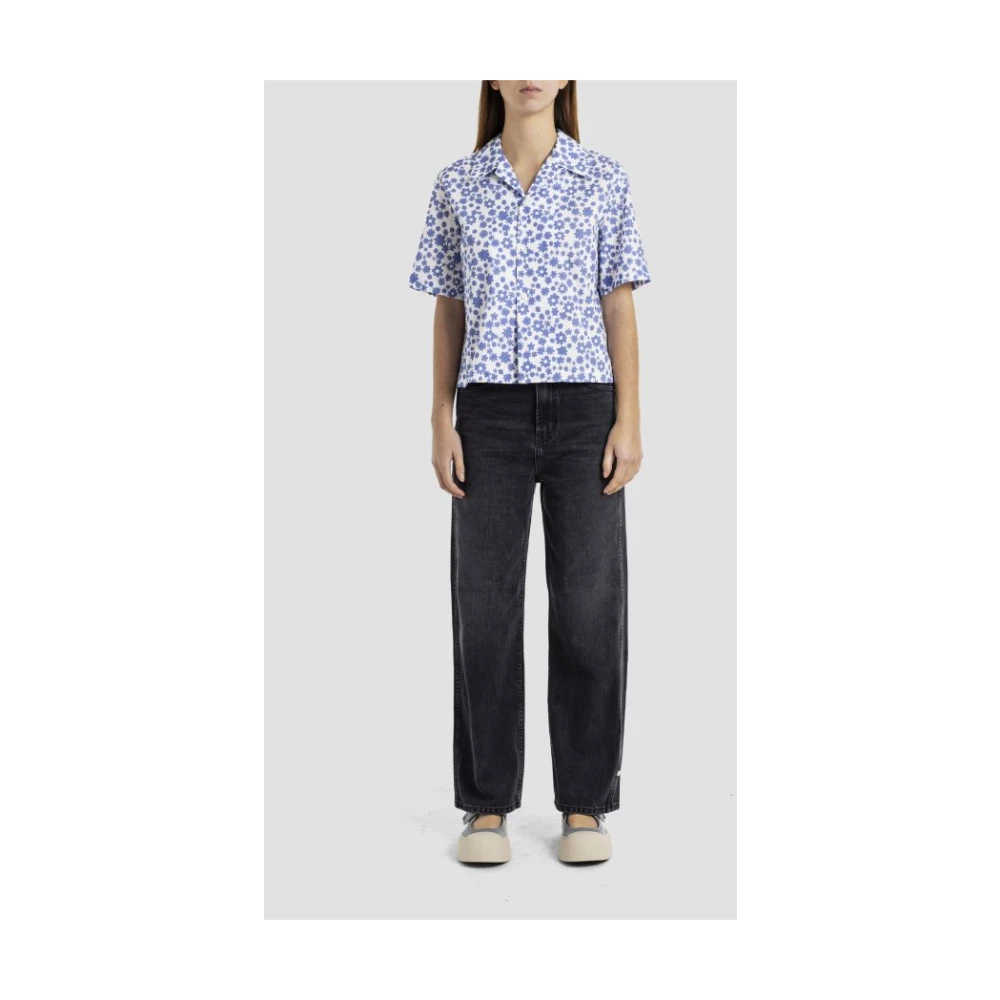 Marni Blauwe Bloemen Zomer Shirt Blue Dames