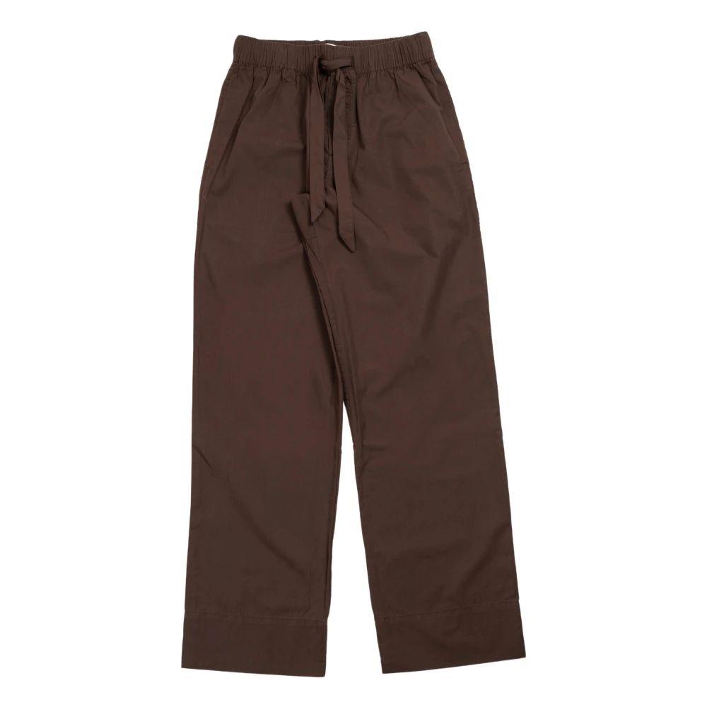 Tekla Koffie Poplin Pyjamabroek Brown Heren