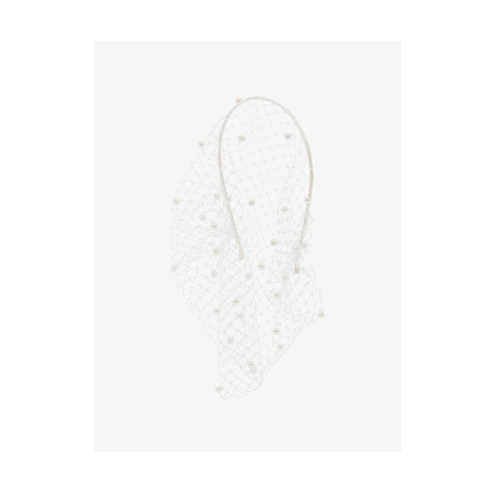 Jennifer Behr Witte Parel Sluier Haarband Accessoire White Dames